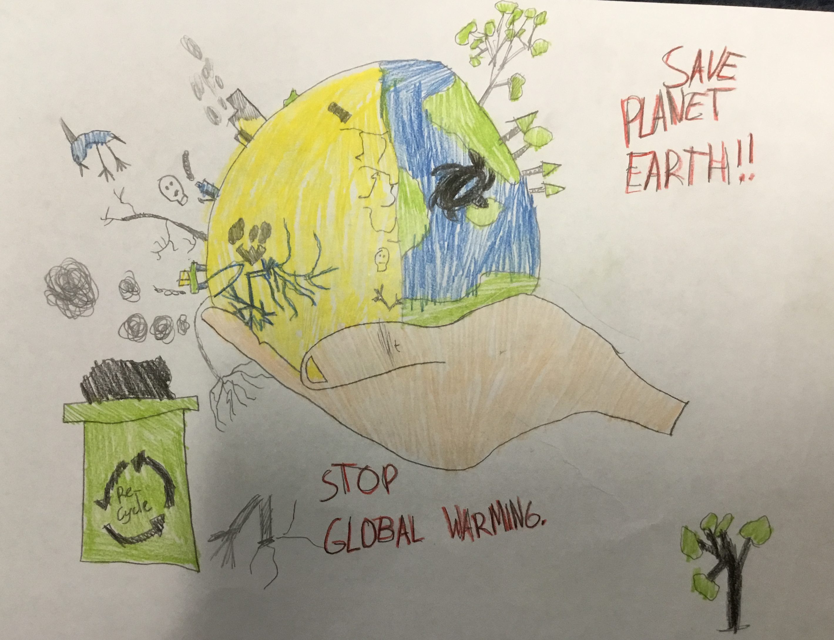 Stopping Global Warming Picture. - Kids Care About Climate Change 2021