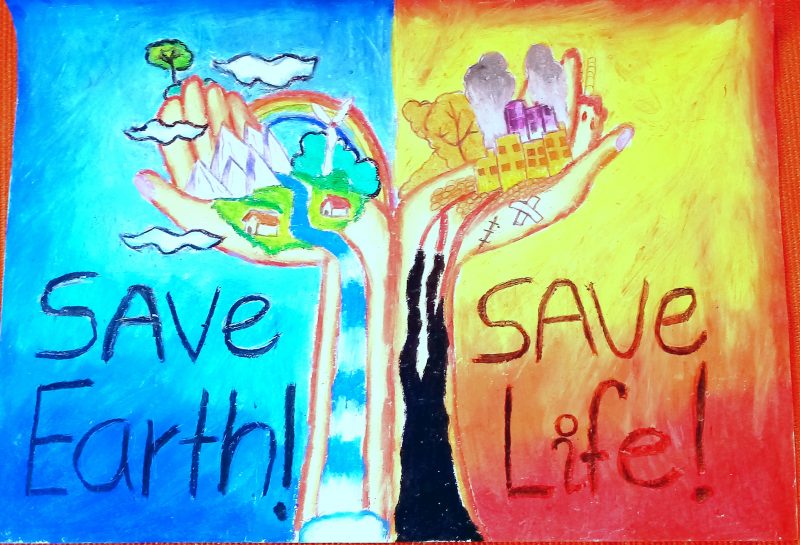 Satisfying Mother Earth Drawing | Save Earth Save Nature Drawing - YouTube