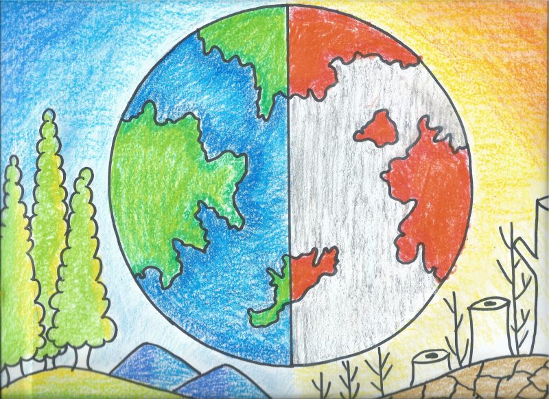 global warming drawings for children
