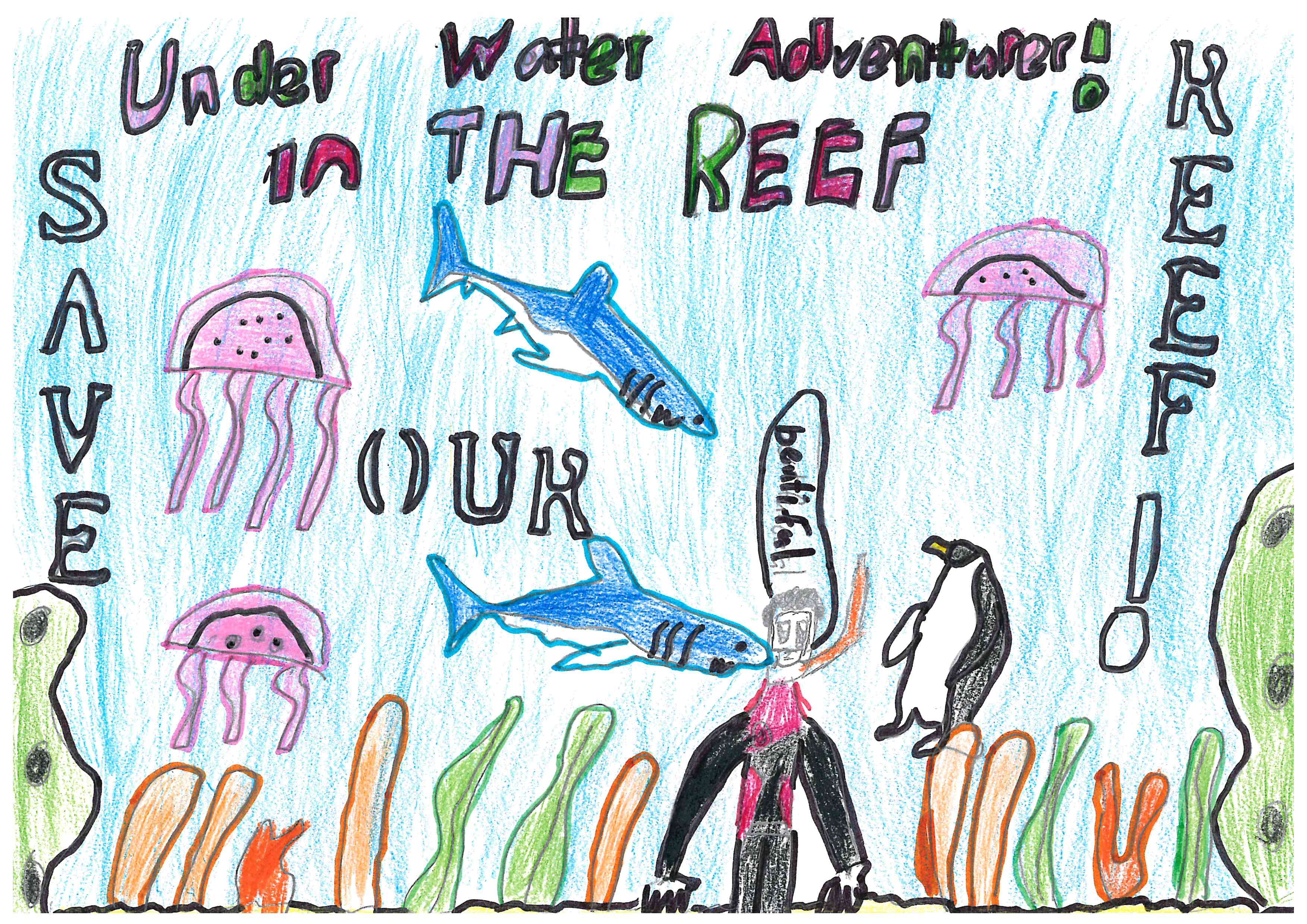 Underwater adventurer in the reef - Kids Care About Climate Change 2021